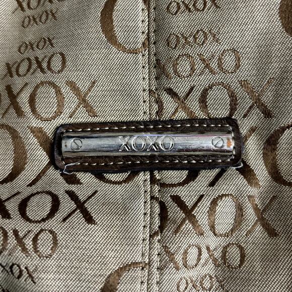 XOXO Monogram Jacquard Shoulder Bag Purse Brown Tan Trashy Y2k McBling Retro - Picture 9 of 10
